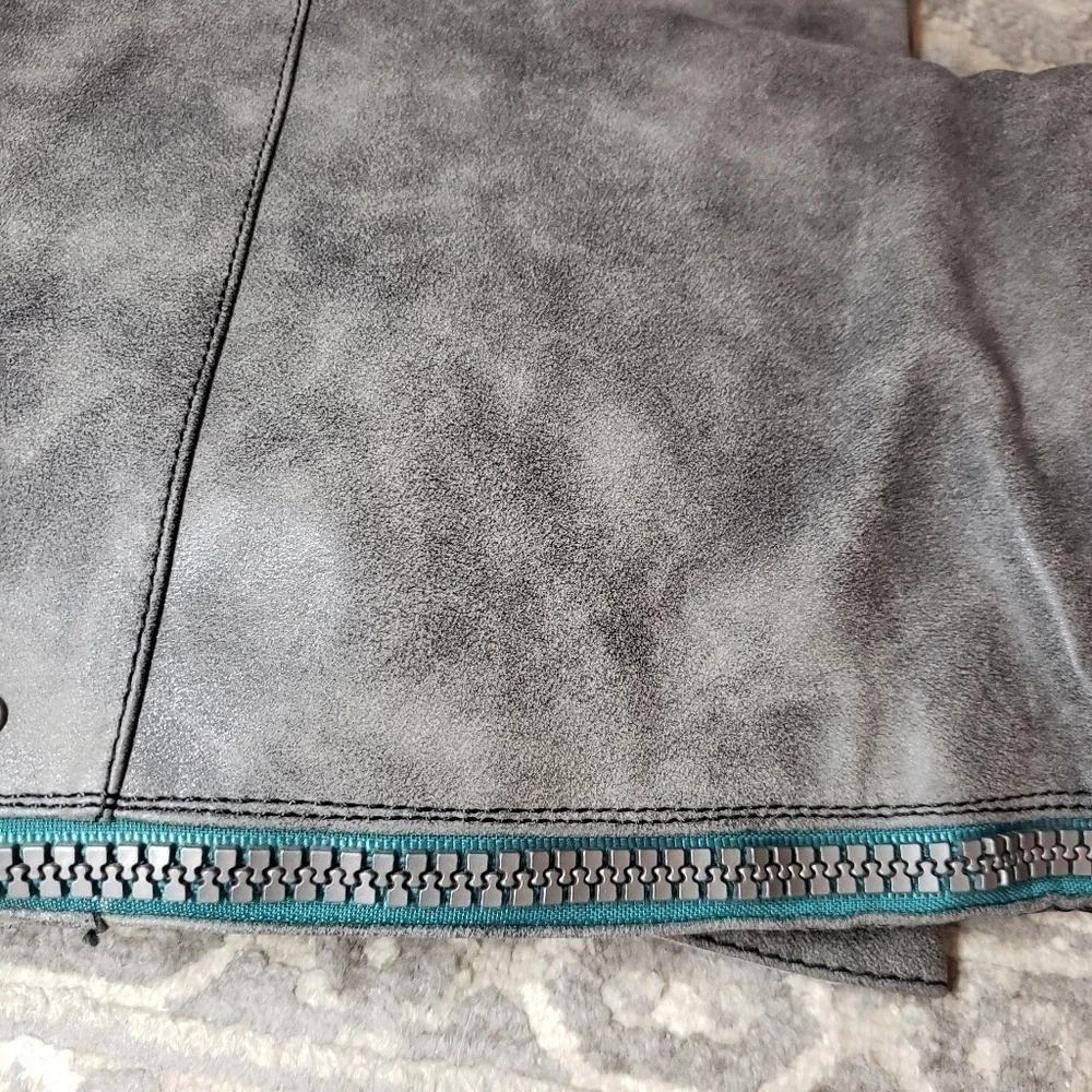 Grey Boots distressed zippered high boots